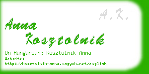 anna kosztolnik business card